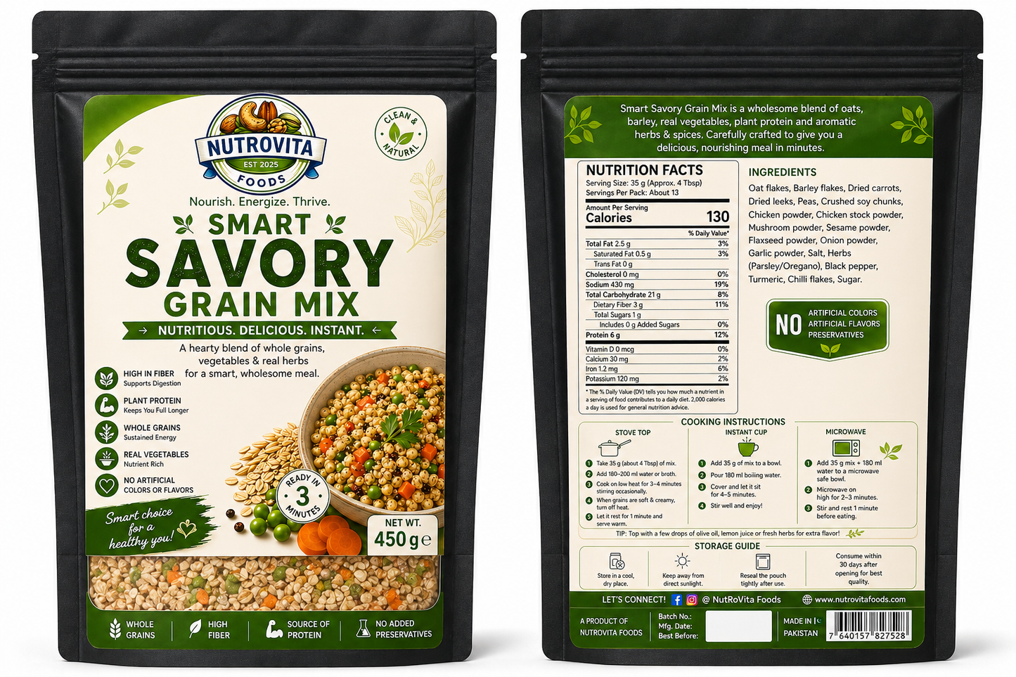NutroVita Smart Savory Grain Mix
